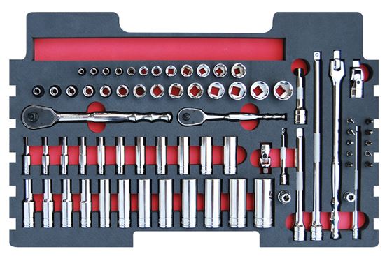 MOD.273SR43F  71Pc 1/4" & 3/8" Metric Socket & Accessory Set