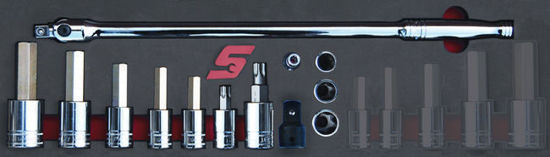 Snap-on - MOD.147SH45SM - 1/2" Hex Skt Drivers; Torx Skts and Breaker Bar - 13Pc - Metric