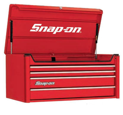 KRA2104KZURS-WO Top Chest Wide 4Drw Red - Silver PVC Trim