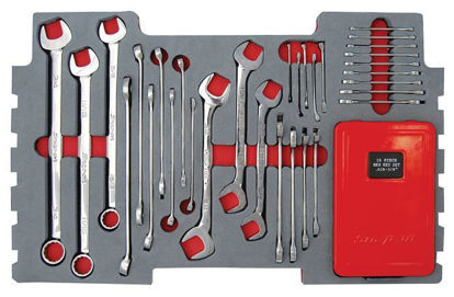 Snap-on - MOD.389SR43F -  L-Shape Hex Allen Keys, Combination & Open End Spanner Set; 49Pc (for KMC box) - Aviation / Imperial
