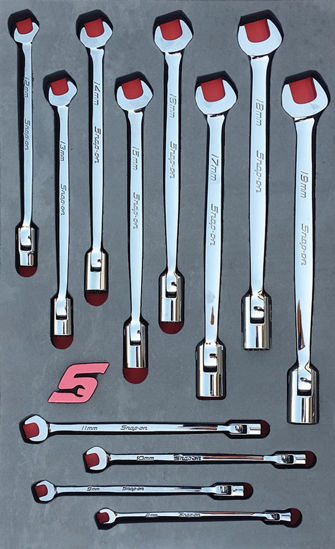 Snap-on - MOD.760SH42D - Flex Head / Open End Combination Spanner Set 8 - 19mm; 12Pc