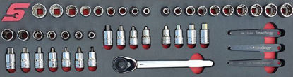 Snap-on - MOD.761SH45SC - 3/8” Low Profile Sockets, Ratchet & S/Driver Set; 45Pc - Metric & Imperial