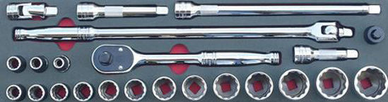 Snap-on - MOD.857SH45S - 1/2" General Service Set; 23Pc - Imperial - Aviation