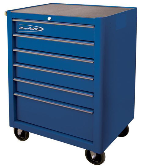  KRB2006KZE5S-WO Roll Cab 6Drw Textured Dark Blue - Silver PVC Trim