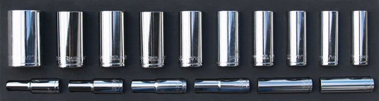 Williams - MOD.242SH45S - 1/2" 12Pt Deep Socket Set 3/8" - 1-1/2"; 16pc - Imperial
