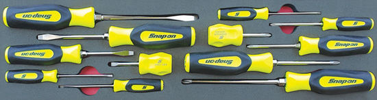 Snap-on - MOD.486SH45S12-HV - Combination Screwdriver Set; 12Pc (Hi-Viz)
