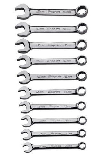 Snap-on - OEXSM710B - Flank Drive® Short Combination Spanner Set 12Pt 10-19mm; 10Pc