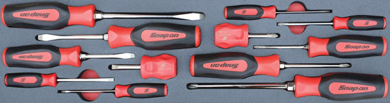 Snap-on - MOD.486SH45S12- Combination Screwdriver Set; 12Pc (Red)