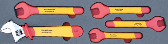 Snap-on Blue - MOD.286SH45S - 1000V Adjustable & Open End Spanner Set 19-24mm; 5Pc