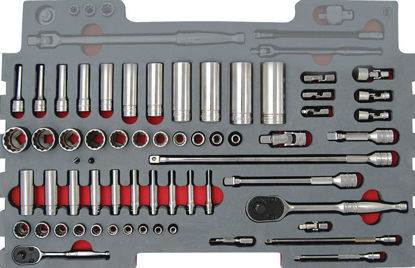Snap-on - MOD.391SR43FAM - 1/4" and 3/8" Sockets and Accessories Set; 60Pc (for KMC box) - Aviation / Imperial