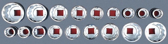 Irimo - MOD.135BH45S - 3/4" Shallow 12Pt Socket Set 22-50mm & 7/8"-2"; 18Pc - Metric & Imperial