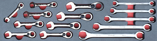 Blue-Point - MOD.960SH45S - 15° Offset Ratcheting Box and Pipe Spanner Set; 14Pc - Metric