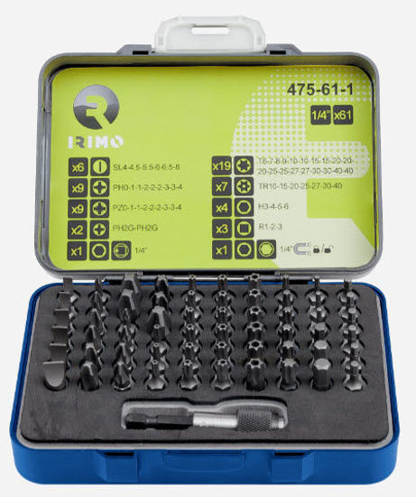 Irimo - IR475-61-1 - 1/4" Bit Set; 61Pc