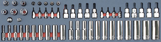 Blue-Point - MOD.966SH45S - 1/4" and 3/8" Hex Drivers, Torx and Deep Socket Set; 54Pc (Metric)