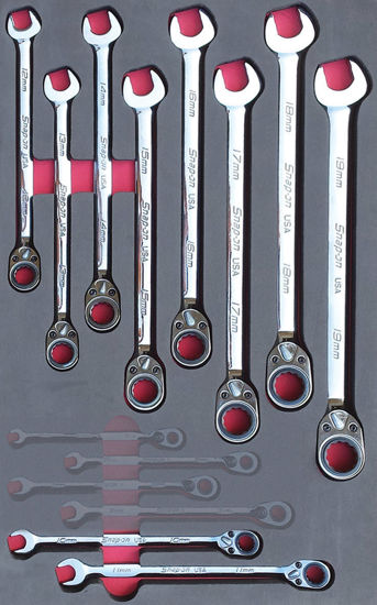 Snap-on - MOD.757SH42D10 - Flank Drive Plus Reversible Ratcheting Combination Spanner Set 10-19mm; 10Pc (SOXRRM710 Set)