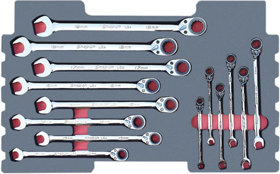 Snap-on - MOD.172SR43F - Flank Drive Plus Reversible Ratcheting Combination Spanner Set 6-19mm; 14Pc