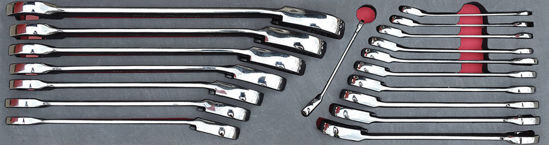 Snap-on Blue - MOD.728SH45SSP - 15° Offset Ratcheting & Spline Ratcheting Combination Spanner Set 6-25mm; 18Pc