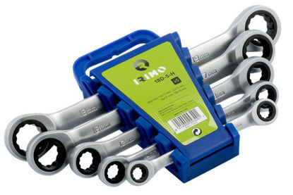 Irimo - IR18D-5-H - Double Ring Ratcheting Spanner Set 8-19mm; 5Pc