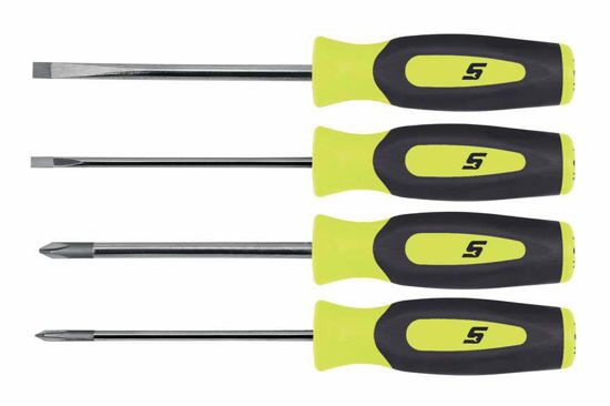 Snap-on - SGDX40BHV - Instinct® Soft Grip Mini-Tip Combination Screwdriver Set; 4Pc (Hi-Viz)