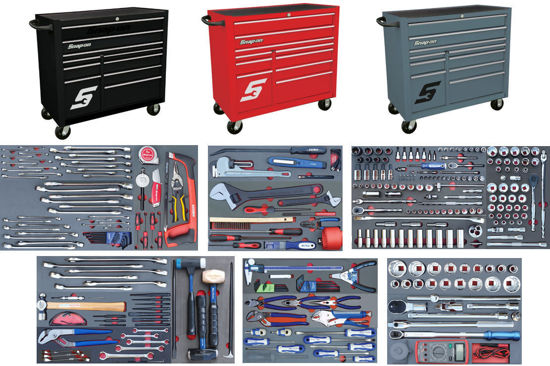 Snap-on Blue - SET.EM20C2210-$ - 320Pc Heavy Duty Tool Set in Foam Inserts supplied with Wide 10Drw Snap-on Roll Cabinet (Metric & Imperial)