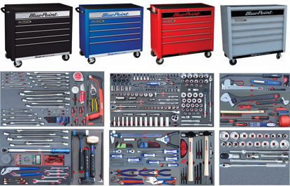 Snap-on Blue - SET.EM20C2106-$ - 327Pc Heavy Duty Tool Set in Foam Inserts supplied with Wide 6Drw Blue-Point Roll Cabinet (Metric & Imperial)