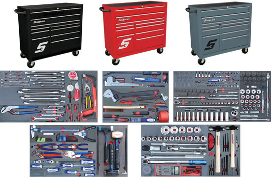 Snap-on Blue - SET.EM18M2210-$ - 326Pc Heavy Duty Tool Set in Foam Inserts supplied with Wide 10Drw Snap-on Roll Cabinet (Metric)