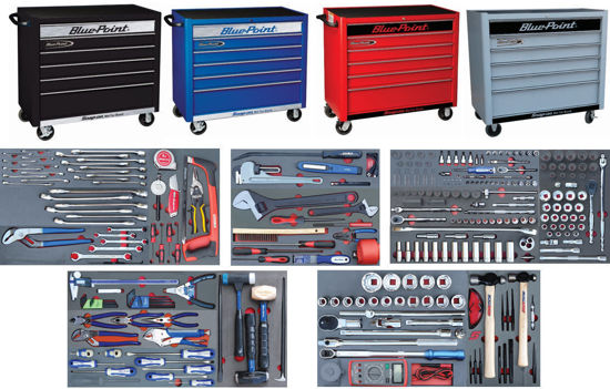 Blue Point - SET.EM18M2106-$ - 249Pc Heavy Duty Tool Set in Foam Inserts supplied with Wide 6Drw Blue Point Roll Cabinet (Metric)