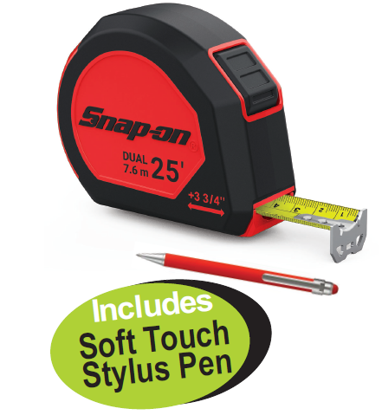 Snap-on XXSEP204 Dual Size Tape Measure Includes Soft Touch Stylus Pen