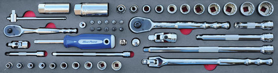 Blue-Point - MOD.230SH45S- 1/4" and 3/8" Sockets and Accessories Set; 48Pc - Imperial