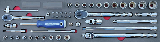 Blue-Point - MOD.230SH45S-XSP - 1/4" and 3/8" Sockets and Accessories Set; 46Pc - Imperial