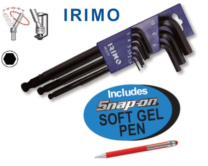 Snap-on Blue XXDEC215 Ball Hex Allen Key Set Includes Snap-on Soft Gel Pen