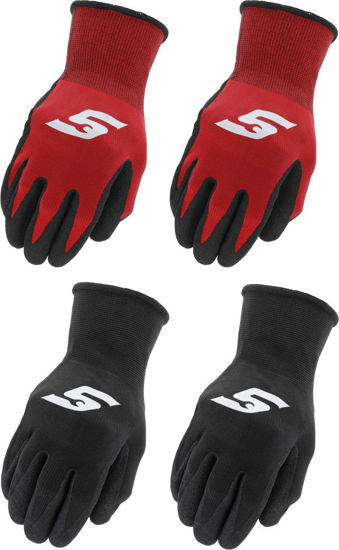 Snap-on - GLOVESNU2PRL - Nitrile-Coated Utility Gloves; 2pairs (Black & Red) - Large