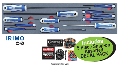 Buy 12pc Electronic Screwdriver Set + Free 5 Piece Snap-on Assorted Decal Pack with code XXMAR115