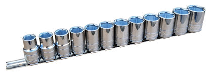 Blue Point - BLPSM12SET12Y-WO - 1/2" Shallow 6Pt Socket Set 12-24mm; 12Pc (supplied on Rail)