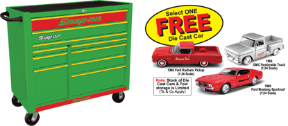 Snap-on Extreme Green Yellow/Red 10 Drawer Roll Cabinet KRA2210KZUEY-R