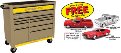 Snap-on Tan Black/Yellow 10 Drawer Roll Cabinet KRA2210KZUTB-Y