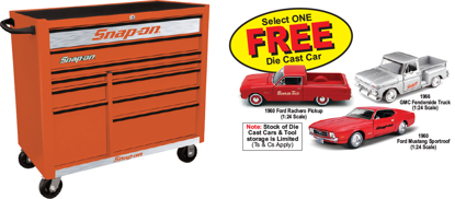 Snap-on Electric Orange Black/Silver 10 Drawer Roll Cabinet KRA2210KZUOB-S