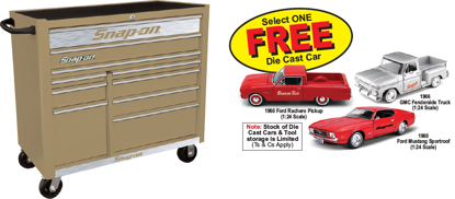 Snap-on Tan Chrome/Silver 10 Drawer Roll Cabinet KRA2210KZUTC-S