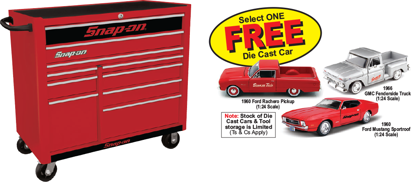 Snap-on Red Chrome/Black 10 Drawer Roll Cabinet KRA2210KZURC-B