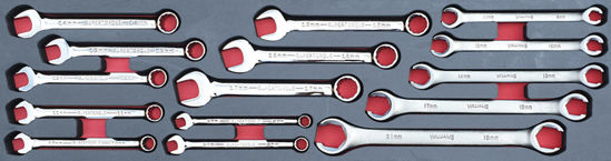 Williams - MOD.191BH45S - Short Handle Combination and Pipe Spanner Set; 15Pc - Metric