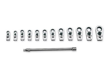 Blue Point - BFCRM712A - 3/8" Drive Ratcheting 12Pt Crowfoot Spanner Set 8-19 mm; 13Pc