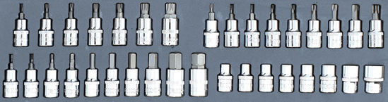 Irimo - MOD.229BH45S - 1/2" Hex, Spline and Torx Bit Sockets; 34Pc - Metric