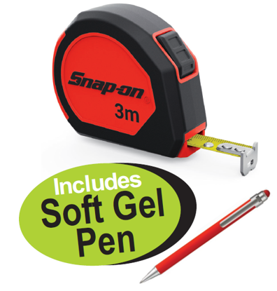 Snap-on 3m Tape Measure with Soft Gel Pen TPM3M SNP2010