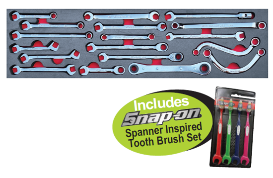 Snap-on 10mm Spanner Set (18pc) In foam Control Insert XXJUN100