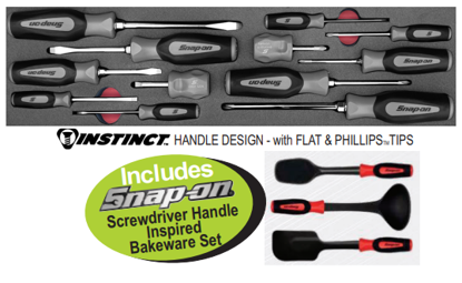 Snap-on Screwdriver Set with Titanium Handles in Foam Control Insert XXJUN119