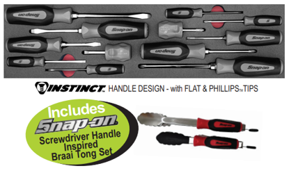 Snap-on XXJUN120 Screwdriver Set with Titanium Handles & Foam Insert