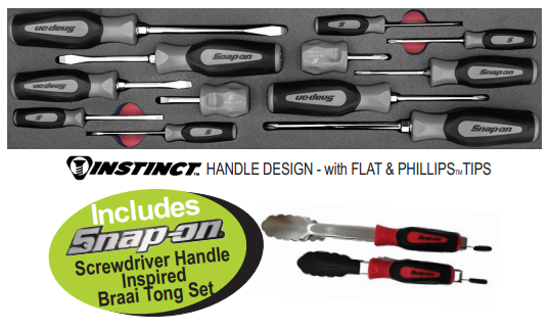 Snap-on XXJUN120 Screwdriver Set with Titanium Handles & Foam Insert