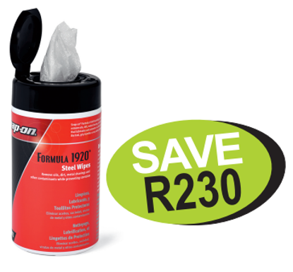 Snap-on XXJUN163 Steel Wipes Formula 1920 - High-Quality Cleaner, Lubricant & Rust Protection for Tools