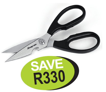 XXJUN138 Snap-on Compact Shears – Black | 150mm Stainless Blade