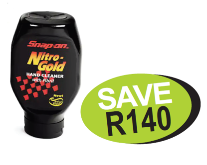 Snap-on XXJUL160 Nitro-Gold Hand Cleaner 180oz Bottle with Fibril - Water-Activated, Portable, No-Drip Nozzle
